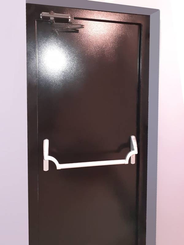 Однопольная дверь, вид изнутри (ТЦ, г. Балашиха)